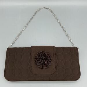 Vera Bradley Quilted Clutch Purse Magnetic Closure Espresso 11x5x2.2